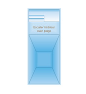 Eris tronc de pyramide - Escalier intérieur avec plage