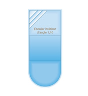 Lucina bi-hauteur -Escalier intérieur d'angle 1,10